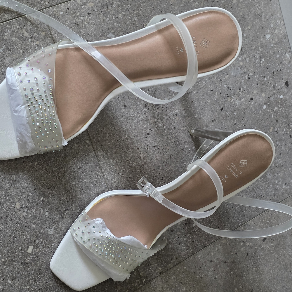 Elegant 4" White Strappy Heels